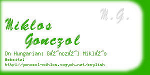 miklos gonczol business card