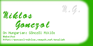 miklos gonczol business card